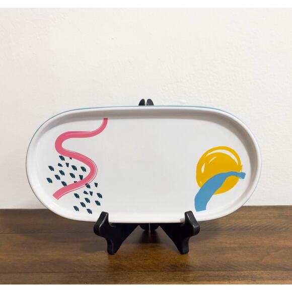 Grove Co Stoneware Oval Dish Snack Trinket Catch All Tray Hope In Bloom Design - Picture 3 of 6